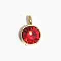 Pendentif doré en acier inoxydable 6mm avec une pierre de naissance rouge facettée - Or - Juillet