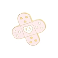 Pin de esmalte rosa y dorado en forma de tirita con cara de corazón sonriente - Curita Rosa Sonrisa (WY1391)