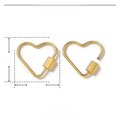 Makroansicht der goldenen herzförmigen Edelstahlschließe mit Maßen von 18 mm x 16 mm - Extra Kleine Herzform (YE816) / Gold