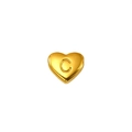 Pendentif en forme de cœur en acier titane avec lettre C gravée fini doré - Style Lettre C (S-P143-C)