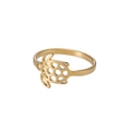 Anello in acciaio inossidabile placcato oro 18K con design a tartaruga marina traforata - US 7 / Oro