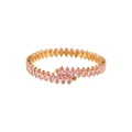 Bracciale rigido in acciaio placcato oro 18K con zirconi rosa a taglio marquise - Zirconia Rosa (B0332)