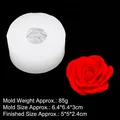 3D rose silicone mold for candle making with finished flower model on black background - 1#B1154 Transparent