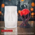 Skull hands candle mold with silicone material for Halloween gothic DIY crafts - Hands Holding Skull ZL-775
