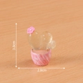 Miniatura cactus luminoso ambra in resina con fiore rosa in vaso rosa, altezza 3.8cm - N. 5 Rosa Chiaro