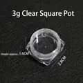 Compact 3g transparent square container with round screw lid for nail art accessories - 3g Transparent Square Box (1.6*2.8cm)