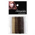 Sparkly wave hair clips set in gold and dark brown finish with glitter detail - S199-13 [6cm 20Pcs Set - Gold/Brown/Black]