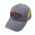 Berretto da baseball grigio lavato vintage con ricamo Discovery rosso e visiera curva - Taglia Unica(Regolabile) / Grigio (Grigio Lavato)