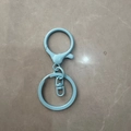 Three-in-one baby blue painted metal lobster clasp keyring set for DIY jewelry - Sky Blue