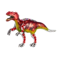 Fashionable dinosaur brooch with red and green enamel and colorful rhinestones - Red-Green Gradient Enamel Dinosaur (JBSW327)