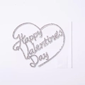 Rhinestone Happy Valentine's Day heart cake topper decoration with silver base and stick - Felt Rhinestone Love You Forever Style C 1Pc
