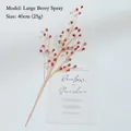 40cm festive red berry pick with golden glitter branches for Christmas tree DIY decor - Red Large Branch