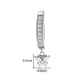 Bauchnabelpiercing Titan Schmetterling mit Zirkonia und Maßen 0,66 cm x 0,52 cm - Silber