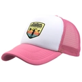 Casquette trucker en maille rose et blanche avec imprimé California Beach Surf - Taille unique adulte (58 cm réglable) / Rose