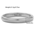 Silver flexible stainless steel spiral bracelet with 6cm inner diameter and 1cm width - Silver Thin 10mm (Style 4) / Silver