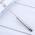 Silver telescopic stylus pen with dual-function metal ball head and touch screen nib - Silver