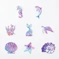 Tabella taglie per striscioni di compleanno sirena con cavalluccio marino e stella - Spirali Sirena 8 Pz