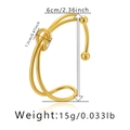 Detailed view of twisted knot gold bangle with size 6cm and weight 15g specifications - Simple Knot with Beads