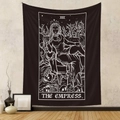 Dettaglio dell'arazzo tarocchi gotico bianco e nero con il motivo dell'Imperatrice - 73X95CM / L'Imperatrice - Tessuto Spazzolato
