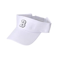White minimalist sun visor with embroidered B letter patch and adjustable strap - 58cm (One Size) / White