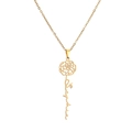 Custom gold stainless steel necklace with hollow rose and Sophia name pendant art - Gold (CS00290)