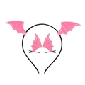 Pink bat wing headband and hair clips set for Halloween accessories and parties - Pink Bat Headband + #6 Pink Bat Hair Clips