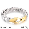 Punk two-tone stainless steel scorpion claw link bracelet in silver and gold finish - Two-Tone Gold (KB170401-KJX)