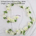 Enredadera de cerezo blanco artificial de 2,3 m con 18 flores para decoración casa - 90 Flores Enredadera de Cerezo / Blanco