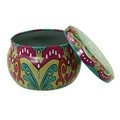 4.4oz round tin candle jar with colorful vintage floral patterns and matching lid - 75*50MM C202 Vintage Pattern Empty Tin
