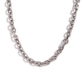 Polished silver stainless steel link chain necklace featuring bold minimalist style - Cross Cut Chain Waist Chain / Steel / 80cm+10cm