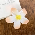 Pink and white gradient plumeria hair claw clip with glossy finish for summer vacation - Orange Gradient