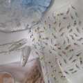 Adesivi per unghie effetto jelly con strass colorati e linee metalliche argentate - Stile in Rilievo con Pietre Preziose Colorate (CO-402)