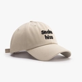Beige baseball cap with black snake hiss embroidery in a stylish 3D minimalist design - Adjustable / Beige