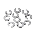 Silver stainless steel C-shaped metal connectors for DIY jewelry making and pendants - Letter C