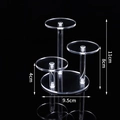 3-tier clear acrylic display stand with round risers at 4cm, 8cm and 11cm heights - 3-Tier Round Acrylic Stand