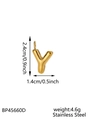 Detailed size specifications for the golden bubble letter Y necklace pendant in stainless steel - Letter Y Style (STAS-K263-47G-Y) / Gold
