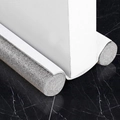 Gray fabric double foam door bottom seal strip for soundproofing on marble floor - Bag Packaging / White