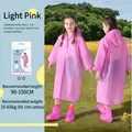 Thick light pink EVA hooded raincoat for children, waterproof poncho fits 90-150cm height - Kids One Size / Pink