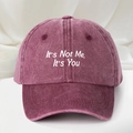 Cappellino da baseball in cotone lavato viola con stampa It's Not Me, It's You - Taglia unica / Borgogna
