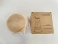 Beige silicone makeup brush cleaning bowl with multi-texture bottom and drying rack box - Apricot Cleaning Bowl With Storage Box