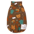 Brown cartoon bear pet vest jacket in windproof fabric for small dogs and cats - S / Dark Brown