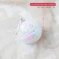 White 8cm foam Christmas ball with iridescent pink and green sequins and silver string - White Ball with Colorful Sequins 8CM