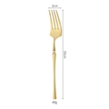 Polished gold 304 stainless steel dessert fork with asymmetric cutting edge, 20cm length - Gold (Dinner Fork)