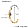 Dettaglio del bracciale a onde in acciaio inossidabile con misura diametro di 6,1 cm - Stile Torsione Geometrica Bicolore (Z460)