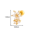 Gold butterfly flower cartilage piercing with zircons and 1.03cm height scale - Double Flower Design Style (2620-2#) / Gold