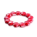 Bohemian style bracelet with faceted red crystal beads on a clean white background - Solid Red Faceted Beads Style (KB99070-Z)