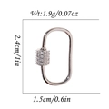 Silver micro-pave zircon oval clasp jewelry finding, 2.4cm x 1.5cm, weight 1.9g - Silver Small Oval Style (DBN016-2)