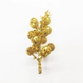 Golden Christmas artificial berry stem with shimmering glitter sequins for tree decoration - 15-head Foam Berry / Gold