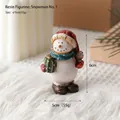 Christmas snowman resin figurine with red hat and blue scarf, size 6x5cm holiday decor - Snowman No. 1