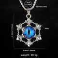 Collana fiocco di neve malocchio in argento con catena in acciaio e dimensioni - Malocchio Fiocco di Neve Blu 4